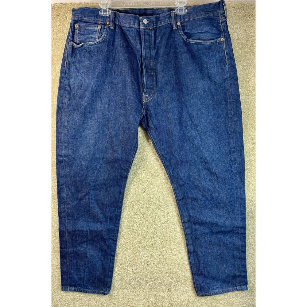 Levi's 501 Men's 44 X 30 Dark Blue Straight Leg Button-Fly Denim Jeans